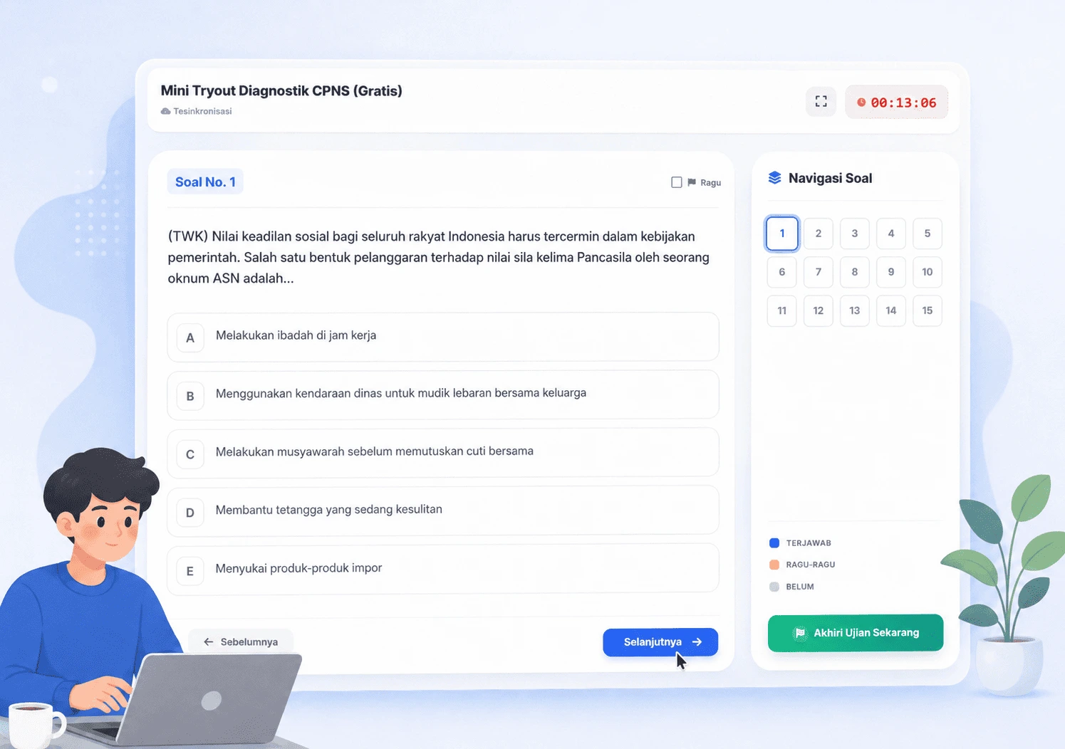 AyoTryout Desktop Dashboard